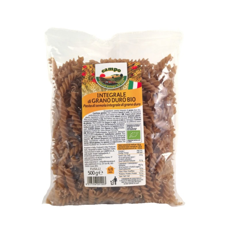 Celozrnné Fusilli 500 g